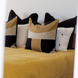 Inter Gem Appliqué Black Handmade Cushion Cover