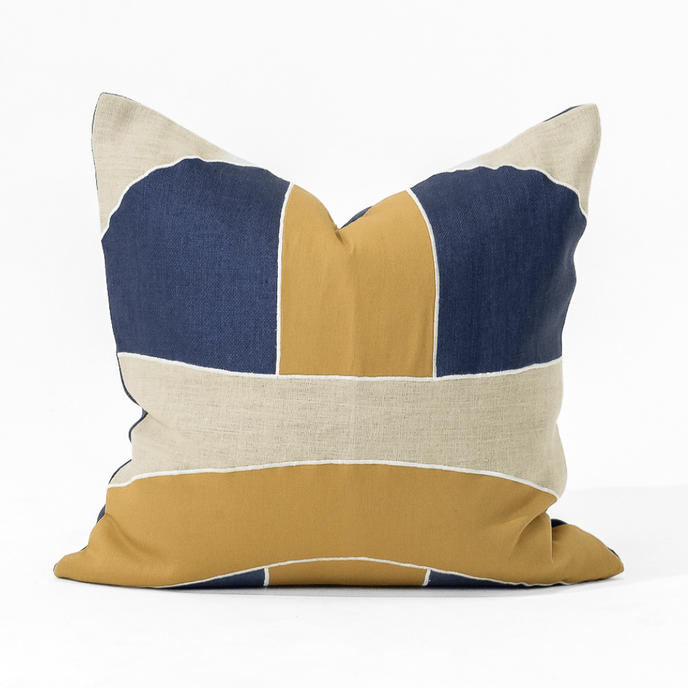 Bandhini Design House Lounge Cushion Inter Gem Applique Navy Lounge Cushion 55 x 55cm