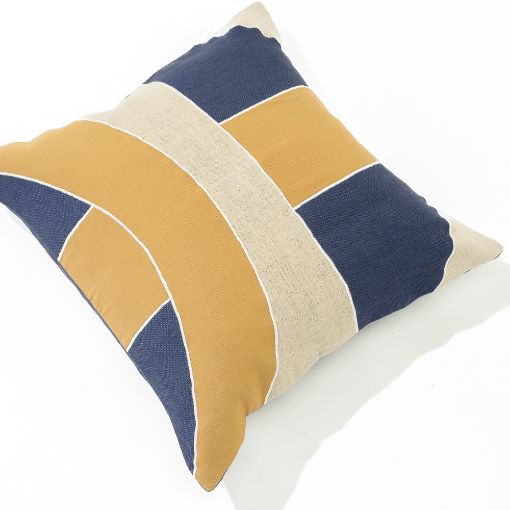 Bandhini Design House Lounge Cushion Inter Gem Applique Navy Lounge Cushion 55 x 55cm