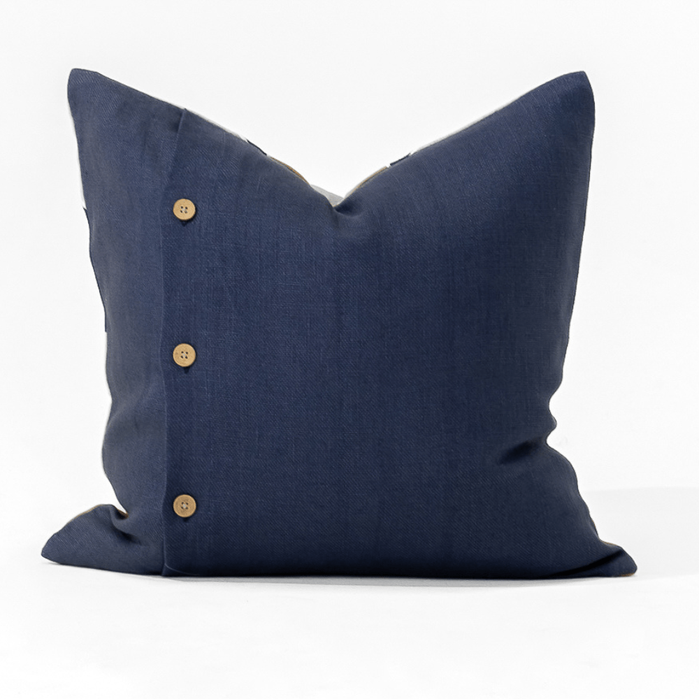 Bandhini Design House Lounge Cushion Inter Gem Applique Navy Lounge Cushion 55 x 55cm