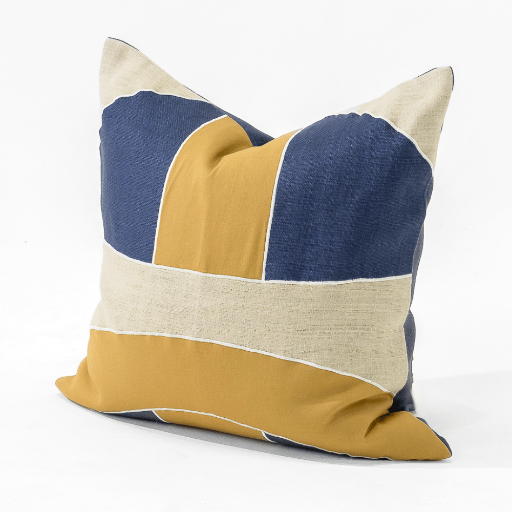 Bandhini Design House Lounge Cushion Inter Gem Applique Navy Lounge Cushion 55 x 55cm