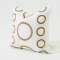 Inter Gem Embroidery White Handmade Linen Cushion Cover — in stock, ready to ship