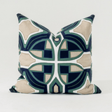 Inter Zen Emerald Handwoven Cotton Appliqué Cushion Cover