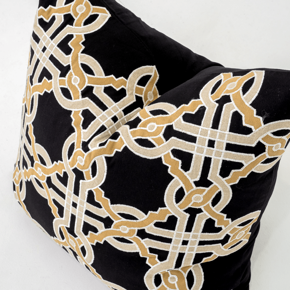 Bandhini Design House Lounge Cushion Intertwined Black Lounge Cushion 55 x 55cm