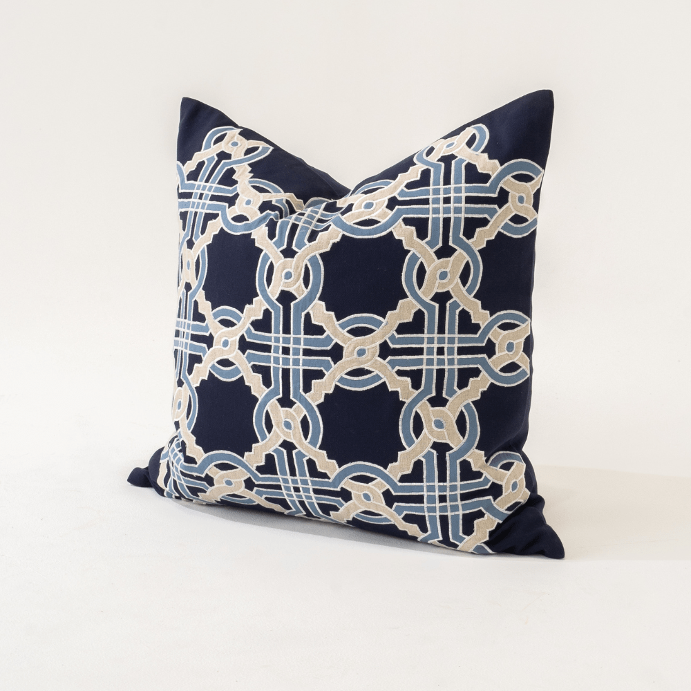 Bandhini Design House Lounge Cushion Intertwined Navy Lounge Cushion 55x55cm