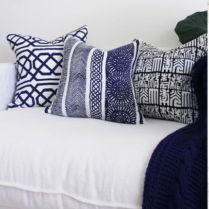 Bandhini Design House Lounge Cushion Jagger Navy Lounge Cushion 55 x 55cm