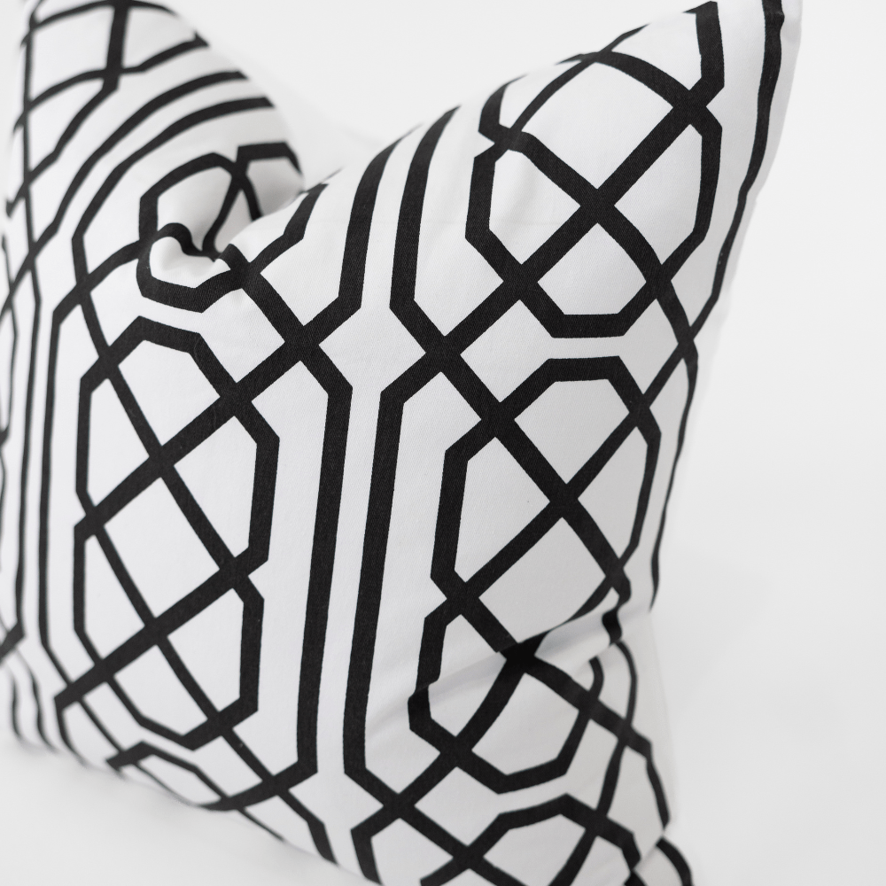 Bandhini Design House Lounge Cushion Jagger White & Black Lounge Cushion 55 x 55cm