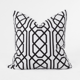Jagger Black Hand Screen Print Cotton Cushion Cover
