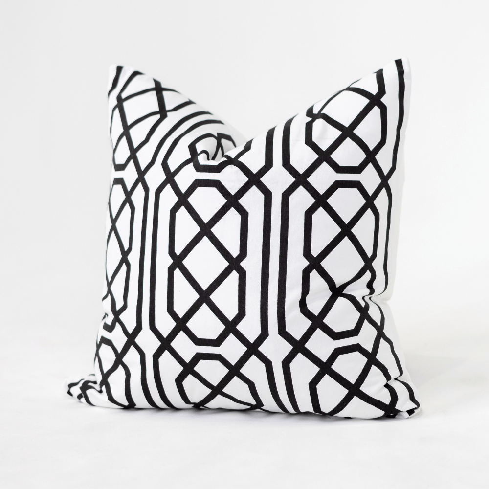 Bandhini Design House Lounge Cushion Jagger White & Black Lounge Cushion 55 x 55cm