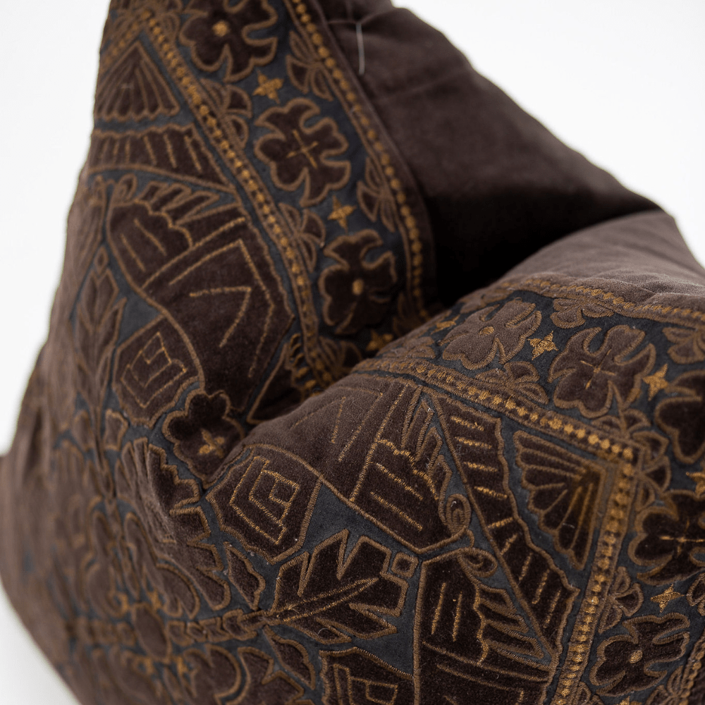 Bandhini - Design House Lounge Cushion Kilim Velvet Chocolate Lounge Cushion 55 x 55cm