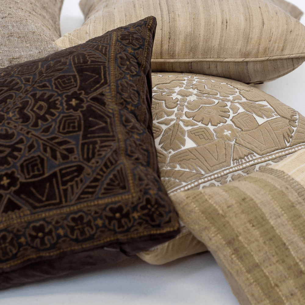 Bandhini - Design House Lounge Cushion Kilim Velvet Chocolate Lounge Cushion 55 x 55cm