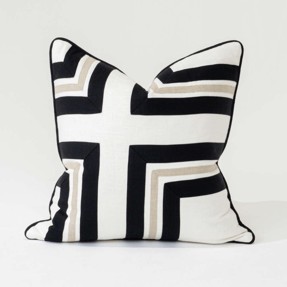 Bandhini Design House Lounge Cushion Linen Modern Regents Cross Lounge Cushion 55 x 55cm