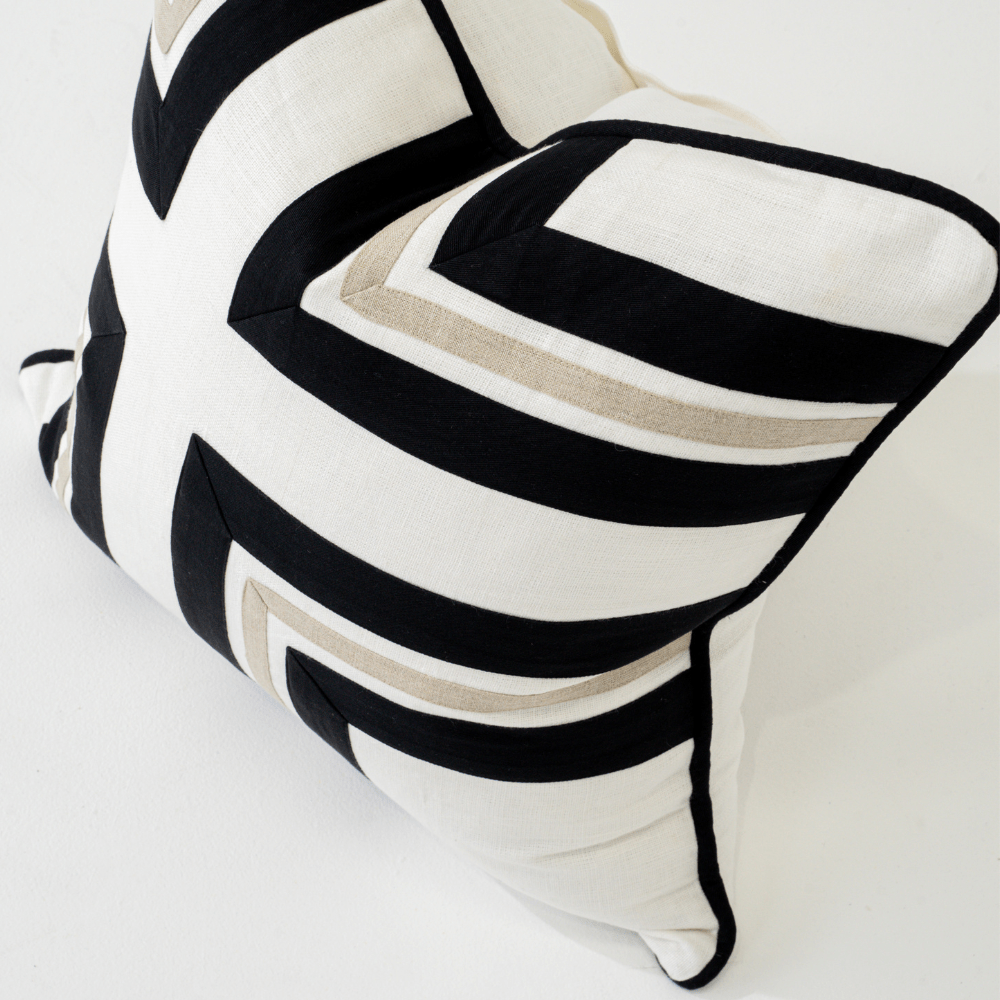 Bandhini Design House Lounge Cushion Linen Modern Regents Cross Lounge Cushion 55 x 55cm