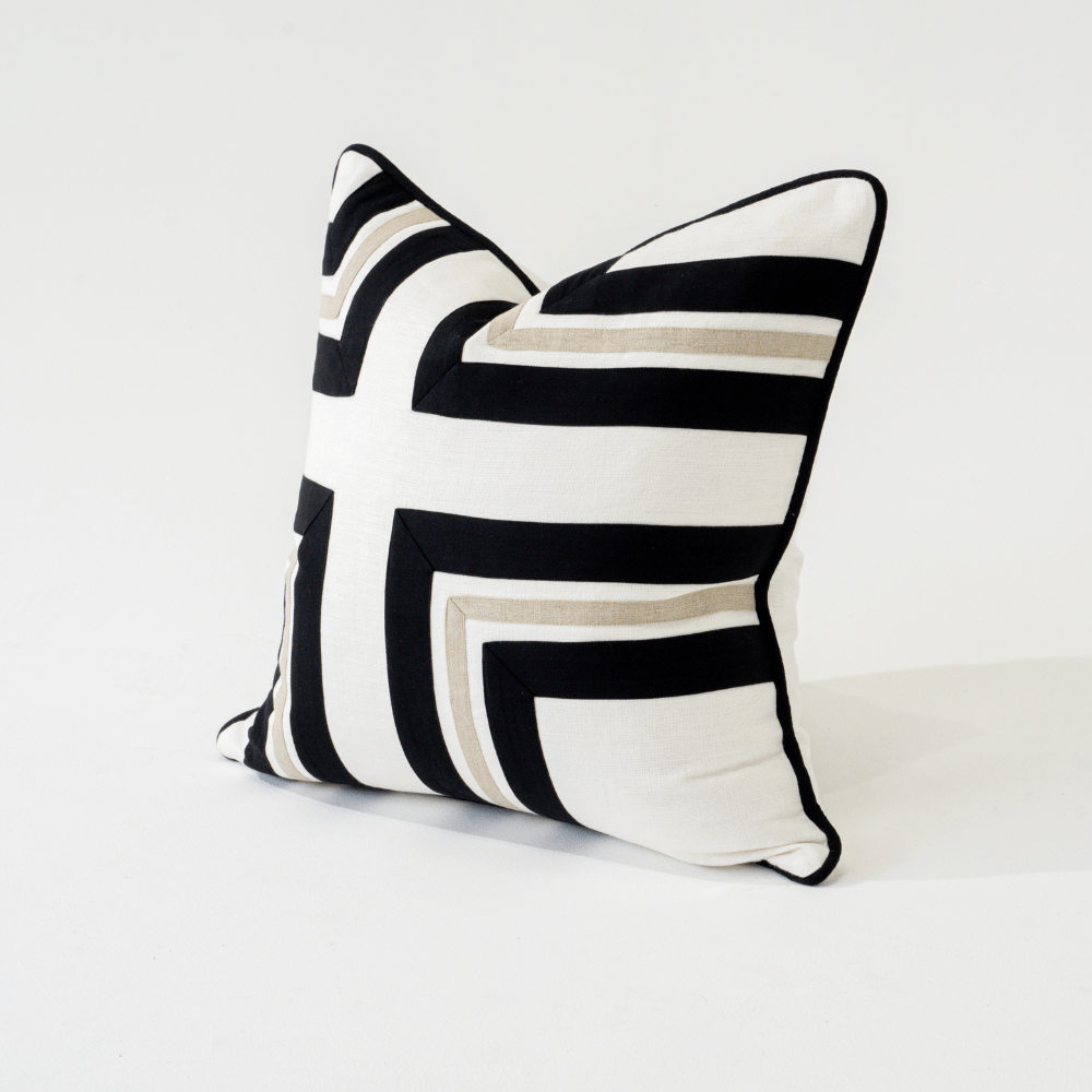 Bandhini Design House Lounge Cushion Linen Modern Regents Cross Lounge Cushion 55 x 55cm