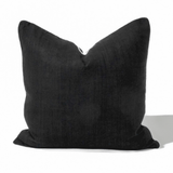 Linen Piped Black & White Handwoven Cushion Cover
