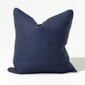 Linen Piped Navy & White Handwoven Cushion Cover — in stock, ready to ship
