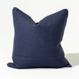 Linen Piped Navy & White Handwoven Cushion Cover