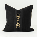 Horse Bit Black Handmade Metal Embellished Cushion Cover