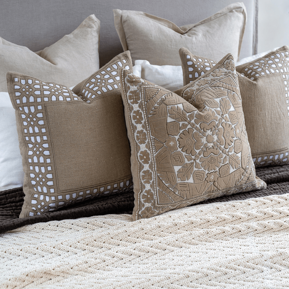 Bandhini - Design House Lounge Cushion Morocco Linen Natural Lounge Cushion 55 x 55cm