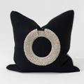 Natural Shell Ring Black & Natural Lounge Cushion 55 x 55cm — in stock, ready to ship