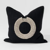 Natural Shell Ring Black & Natural Lounge Cushion 55 x 55cm