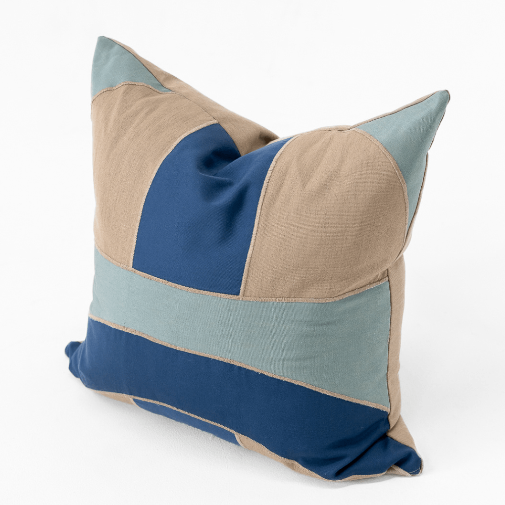 Bandhini Design House Lounge Cushion Outdoor Inter Gem Applique Aqua Lounge Cushion 55 x 55cm