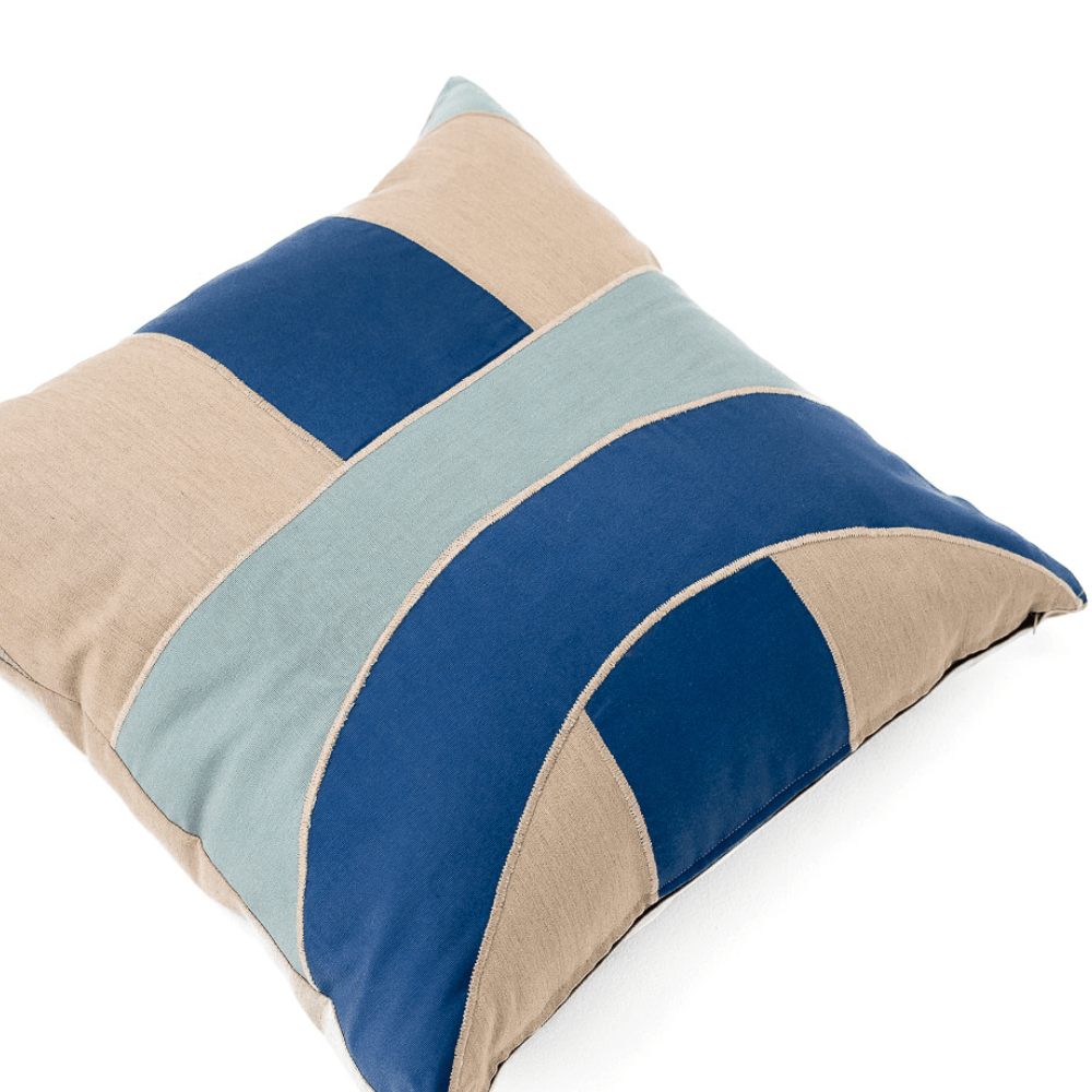 Bandhini Design House Lounge Cushion Outdoor Inter Gem Applique Aqua Lounge Cushion 55 x 55cm