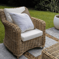 Outdoor Raffia Angles White & Chocolate Lounge Cushion – UV Resistant — made to order, 14–30 days