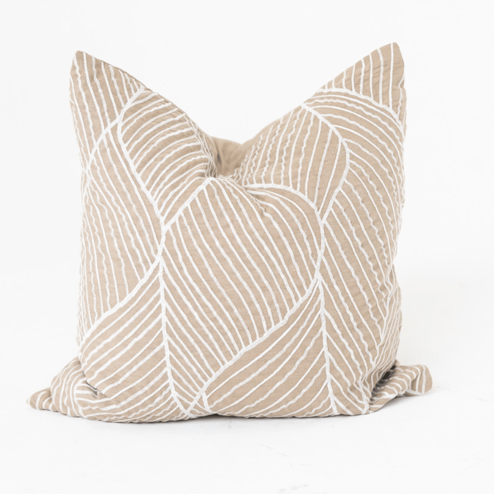 Bandhini Design House Lounge Cushion Outdoor Rake Beige Lounge Cushion 55 x 55cm