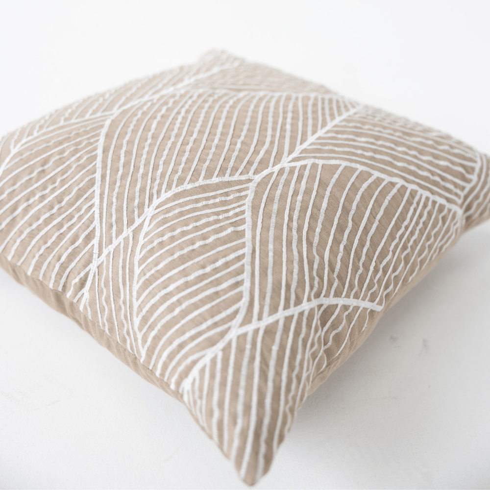 Bandhini Design House Lounge Cushion Outdoor Rake Beige Lounge Cushion 55 x 55cm