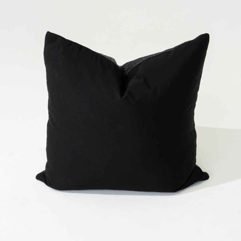 Bandhini Design House Lounge Cushion Raffia Squares Black Lounge Cushion 55 x 55cm