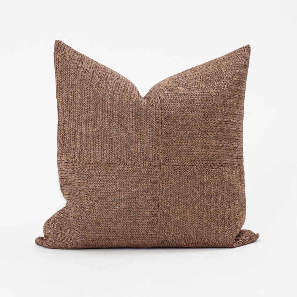 Bandhini Design House Lounge Cushion Raffia Squares Chocolate Lounge Cushion 55 x 55cm