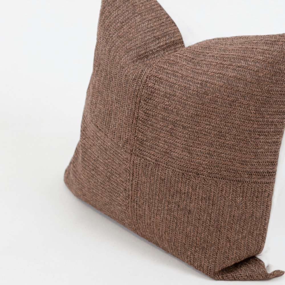 Bandhini Design House Lounge Cushion Raffia Squares Chocolate Lounge Cushion 55 x 55cm