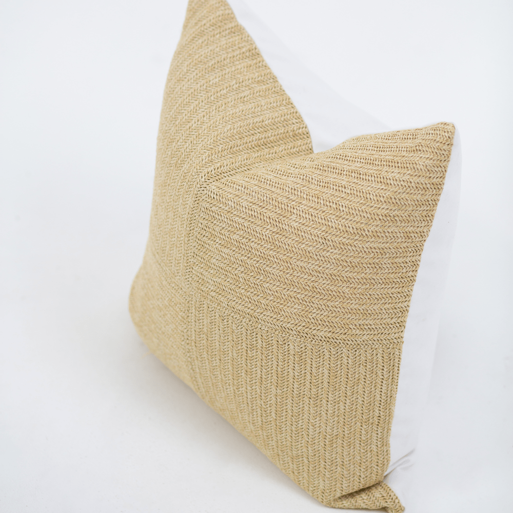 Bandhini - Design House Lounge Cushion Raffia Squares Natural Lounge Cushion 55 x 55cm