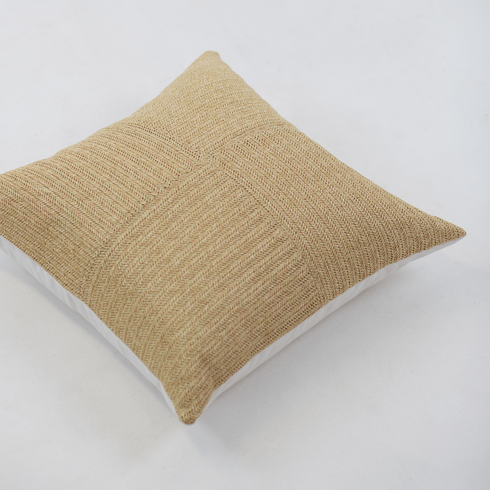 Bandhini - Design House Lounge Cushion Raffia Squares Natural Lounge Cushion 55 x 55cm