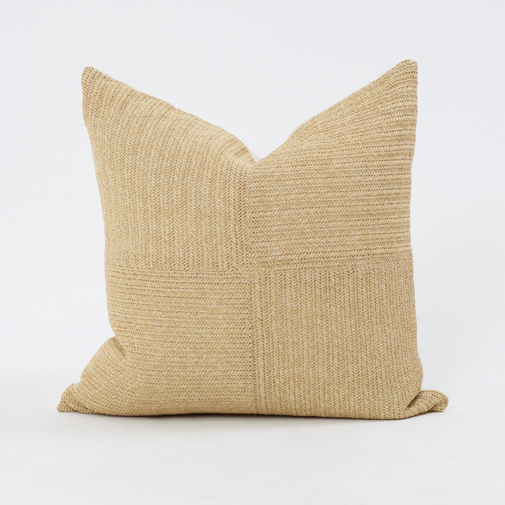 Bandhini Design House Lounge Cushion Raffia Squares Natural Lounge Cushion 55 x 55cm