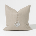 Shell Waterfall Natural & White Handmade Shell Embellished Cushion Cover — made to order, 14–30 days