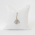 Shell Waterfall White & White Handmade Shell Embellished Cushion Cover