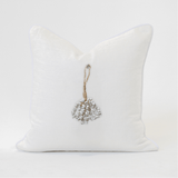 Shell Waterfall White & White Handmade Shell Embellished Cushion Cover