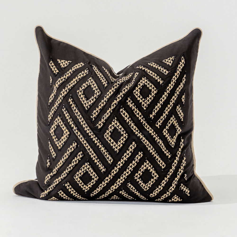 Bandhini Design House Lounge Cushion Shoowa Panel Black Lounge Cushion 55 x 55cm