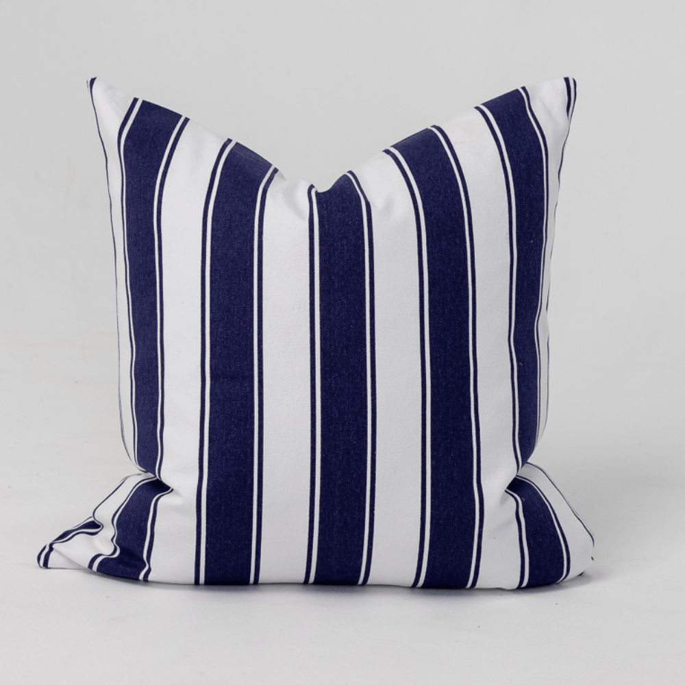 Bandhini Design House Lounge Cushion Ticking Stripe Rye Navy & White Lounge Cushion 55 x 55cm