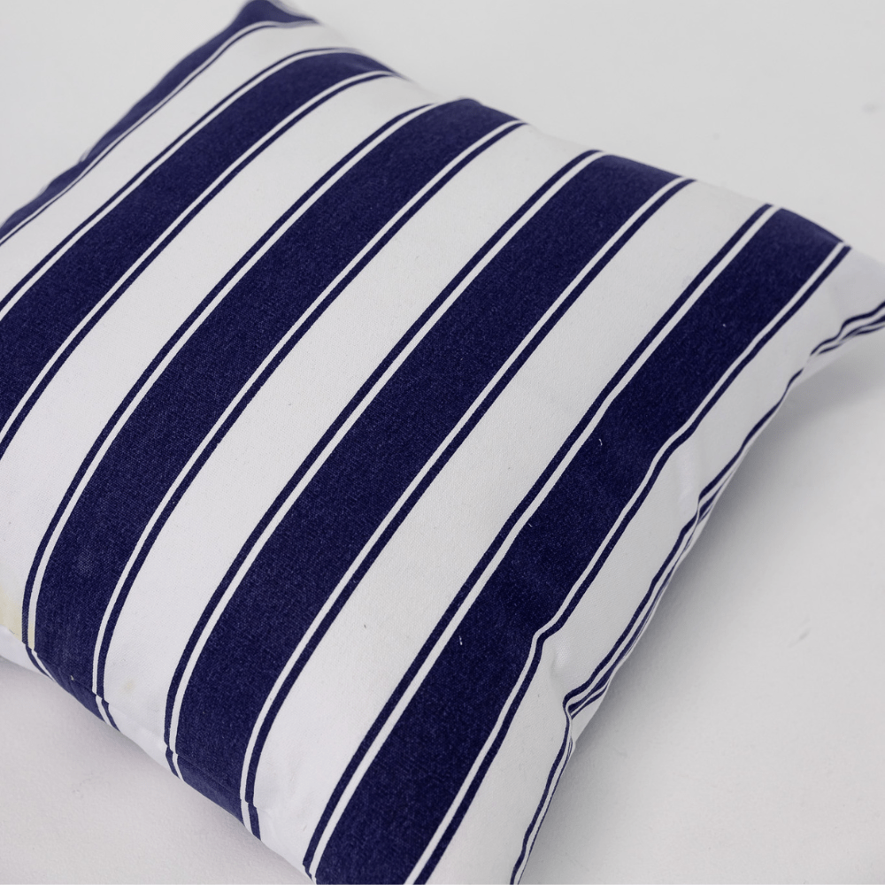 Bandhini Design House Lounge Cushion Ticking Stripe Rye Navy & White Lounge Cushion 55 x 55cm