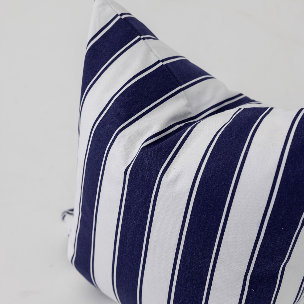 Bandhini Design House Lounge Cushion Ticking Stripe Rye Navy & White Lounge Cushion 55 x 55cm