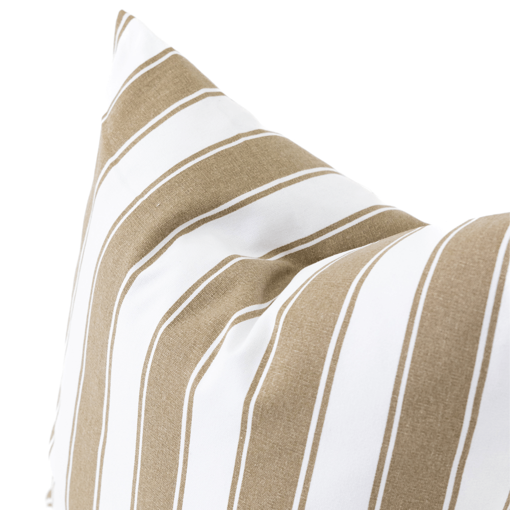 Bandhini Design House Lounge Cushion Ticking Stripe Rye White & Natural Lounge Cushion 55 x 55cm