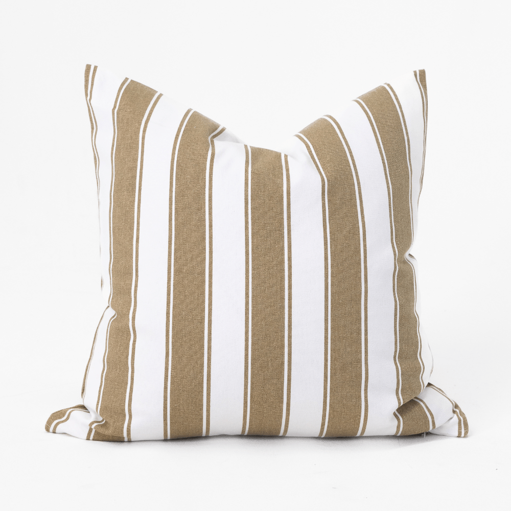 Bandhini Design House Lounge Cushion Ticking Stripe Rye White & Natural Lounge Cushion 55 x 55cm