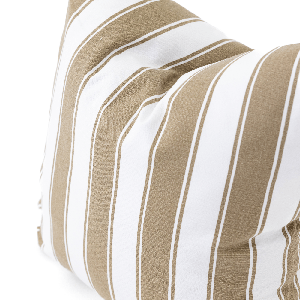 Bandhini Design House Lounge Cushion Ticking Stripe Rye White & Natural Lounge Cushion 55 x 55cm