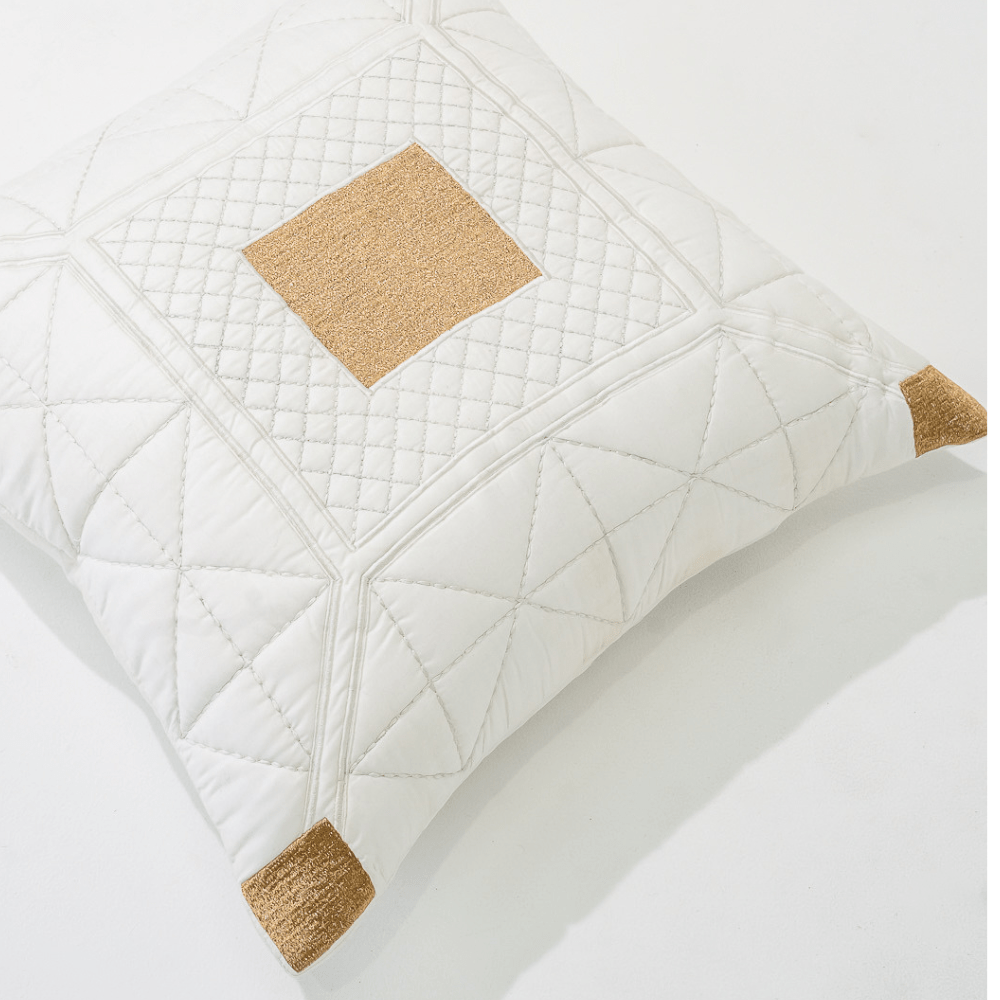 Bandhini Design House Lounge Cushion Troy Embroidery Target Square White Lounge Cushion 55 x 55cm