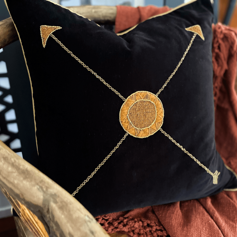 Bandhini Design House Lounge Cushion Troy Madrid Bow Cross Lounge Cushion 55 x 55cm