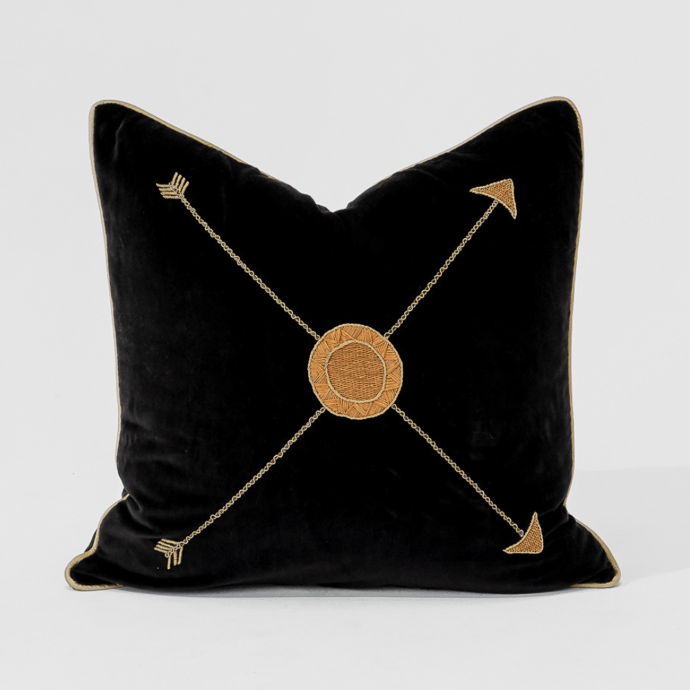 Bandhini Design House Lounge Cushion Troy Madrid Bow Cross Lounge Cushion 55 x 55cm