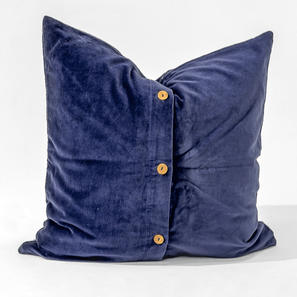 Bandhini Design House Lounge Cushion Velvet  Blue Lounge Cushion 55 x 55cm